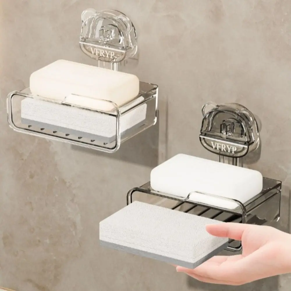Suction Cup Drainage Bathroom Soap Box Punch-free Double Layer Soap Storage Rack Cute Bear Wall Mounted Soap Dish Tray
Suction Cup Drainage Bathroom Soap Box Punch-free Double Layer Soap Storage Rack Cute Bear Wall Mounted Soap Dish Tray