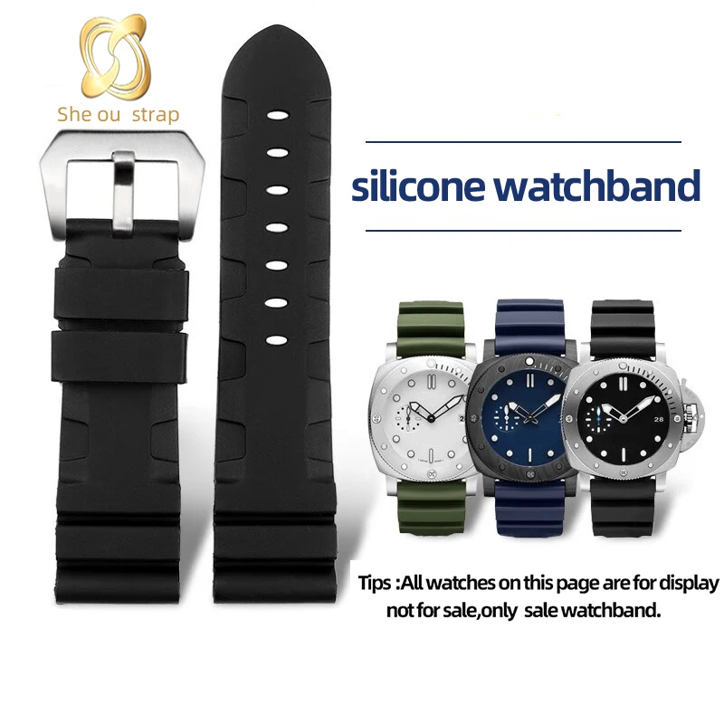 22mm 24mm 26mm Black Orange Red Green Silica Gel Watch Strap For Panerai PAM441 With Women And Men Rubber Watchband
22mm 24mm 26mm Black Orange Red Green Silica Gel Watch Strap For Panerai PAM441 With Women And Men Rubber Watchband