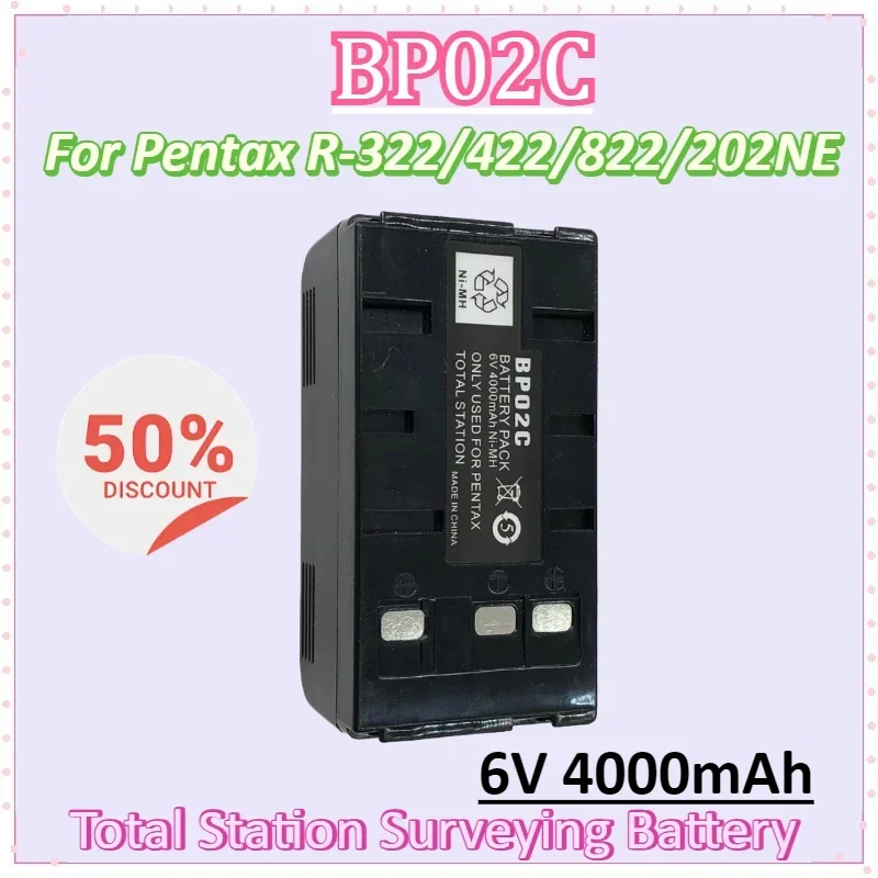 BP02C 6V 4000mAh Battery for Pentax R-322/422/822/202NE Total Station Surveying Instrument NI-MH Rechargeable Battery 
BP02C 6V 4000mAh Battery for Pentax R-322/422/822/202NE Total Station Surveying Instrument NI-MH Rechargeable Battery