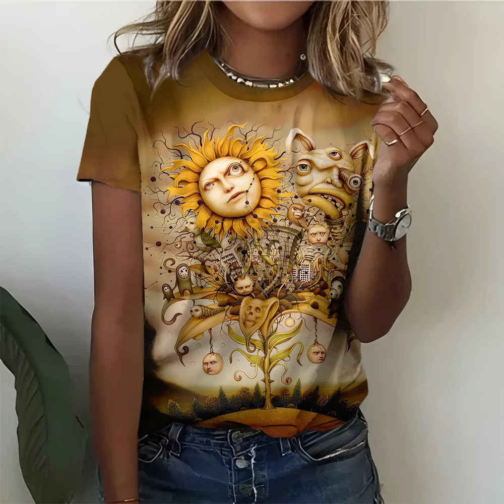 Yellow Surrealing Art Printed Women's T-shirt Art Casual Fashion Round Neck Short Sleeve
Yellow Surrealing Art Printed Women's T-shirt Art Casual Fashion Round Neck Short Sleeve