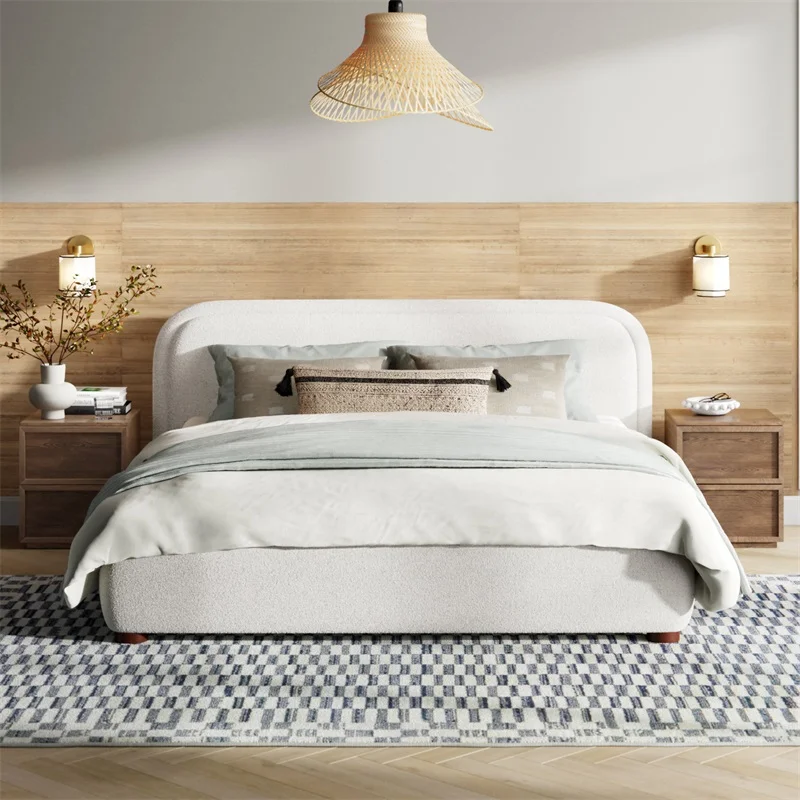 Italian minimalist light luxury master bedroom fabric bed modern Nordic circle hemp double bed 1.8 meters creative simple
Italian minimalist light luxury master bedroom fabric bed modern Nordic circle hemp double bed 1.8 meters creative simple