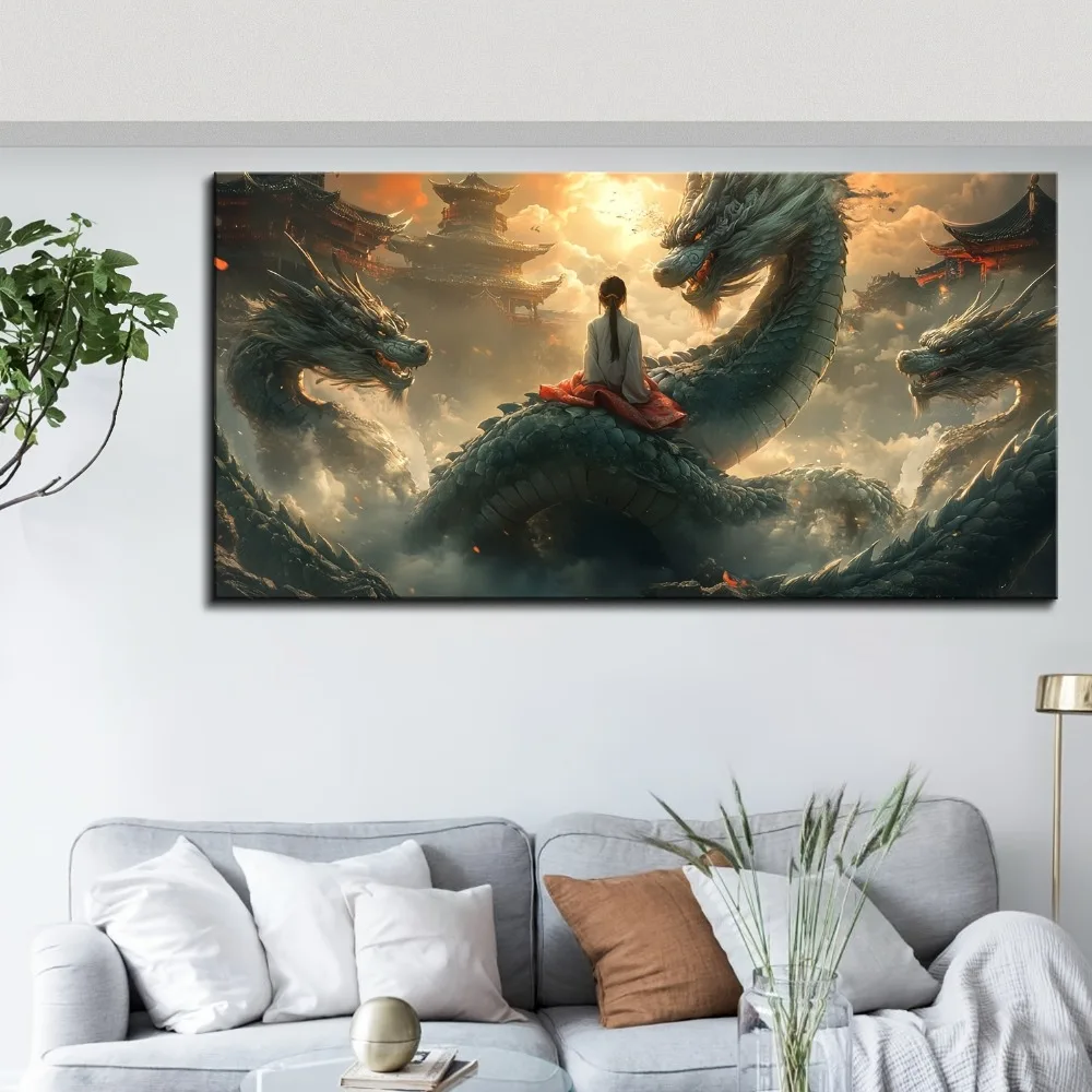 Elegant Art Deco Dragon with Woman Canvas print - mysterious Asian-style wall art with solid pine frame, 1.5 inches thick
Elegant Art Deco Dragon with Woman Canvas print - mysterious Asian-style wall art with solid pine frame, 1.5 inches thick