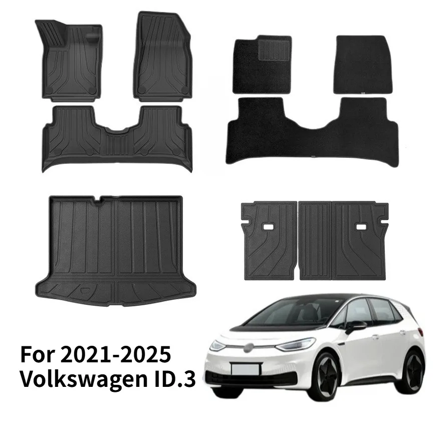Suitable for 2021-2025 Volkswagen ID.3 car mats, all-season eco-friendly TPE mats, trunk mat, backrest mat
Suitable for 2021-2025 Volkswagen ID.3 car mats, all-season eco-friendly TPE mats, trunk mat, backrest mat