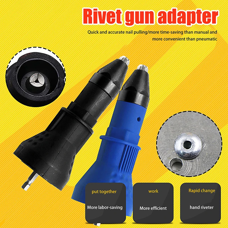 Electric Rivet Nut Gun Pull Drill Riveter Conversion Adapter For Cordless Rivete Nozzle Nut Tool Multifunction Nail Gun Tool