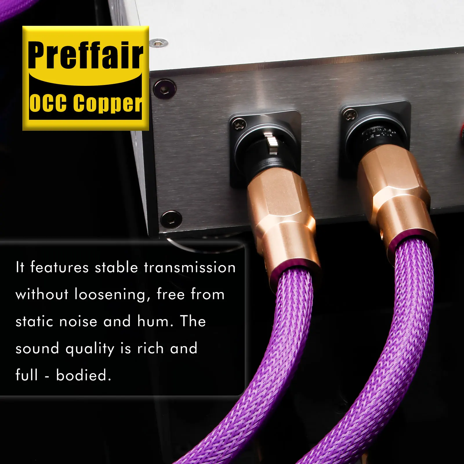 Preffair 1 pair Hi-end 6N OCC XLR Audio Cable with Gold plated plug and anti-UV PVC for amp Mixer
Preffair 1 pair Hi-end 6N OCC XLR Audio Cable with Gold plated plug and anti-UV PVC for amp Mixer