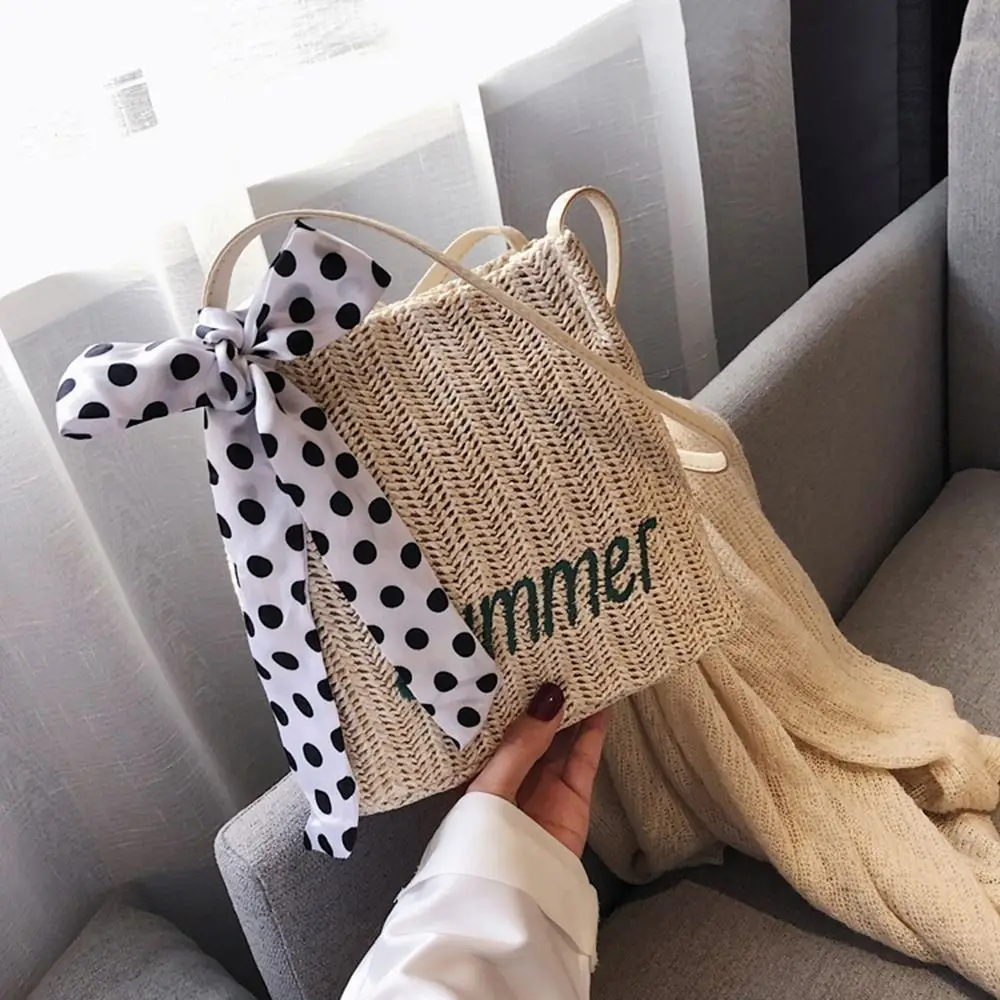 Summer Silk Scarf Decorative Straw Crossbody Bag Women Beach Holiday Shopping Woven Shoulder Handbag Messenger Purses
Summer Silk Scarf Decorative Straw Crossbody Bag Women Beach Holiday Shopping Woven Shoulder Handbag Messenger Purses
