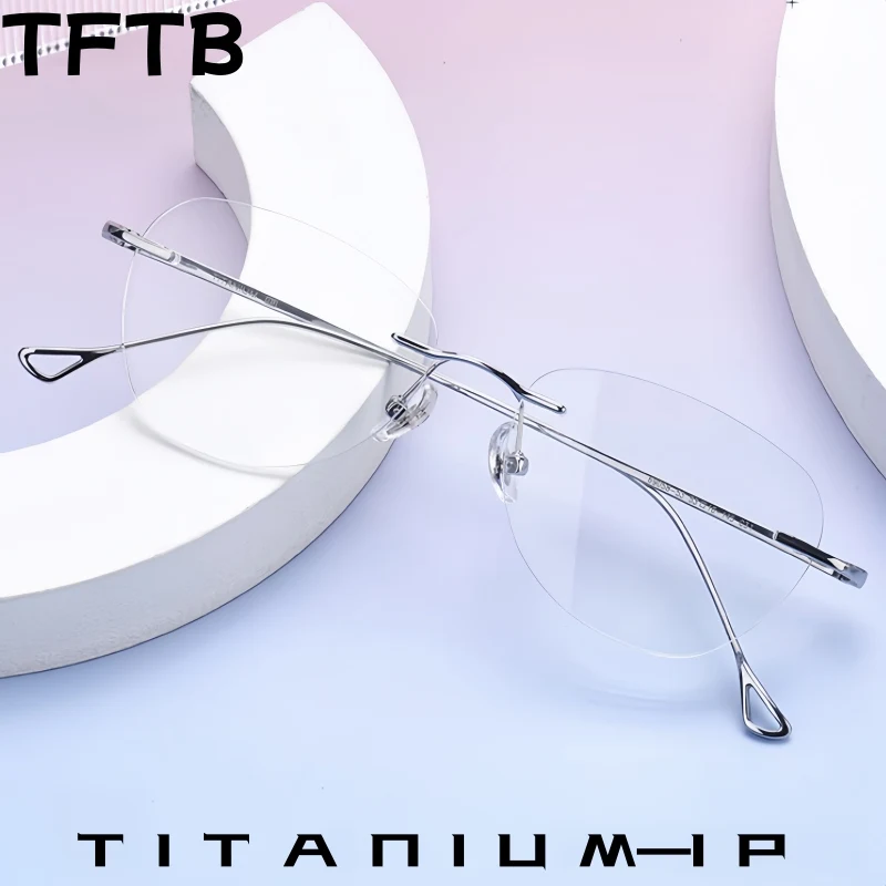 TFTB Fashion Elegant Women's Retro Cat Eye Rimless Glasses Ultra Light Pure Titanium Polygonal Temperament Eyeglasses Frame 9058
TFTB Fashion Elegant Women's Retro Cat Eye Rimless Glasses Ultra Light Pure Titanium Polygonal Temperament Eyeglasses Frame 9058