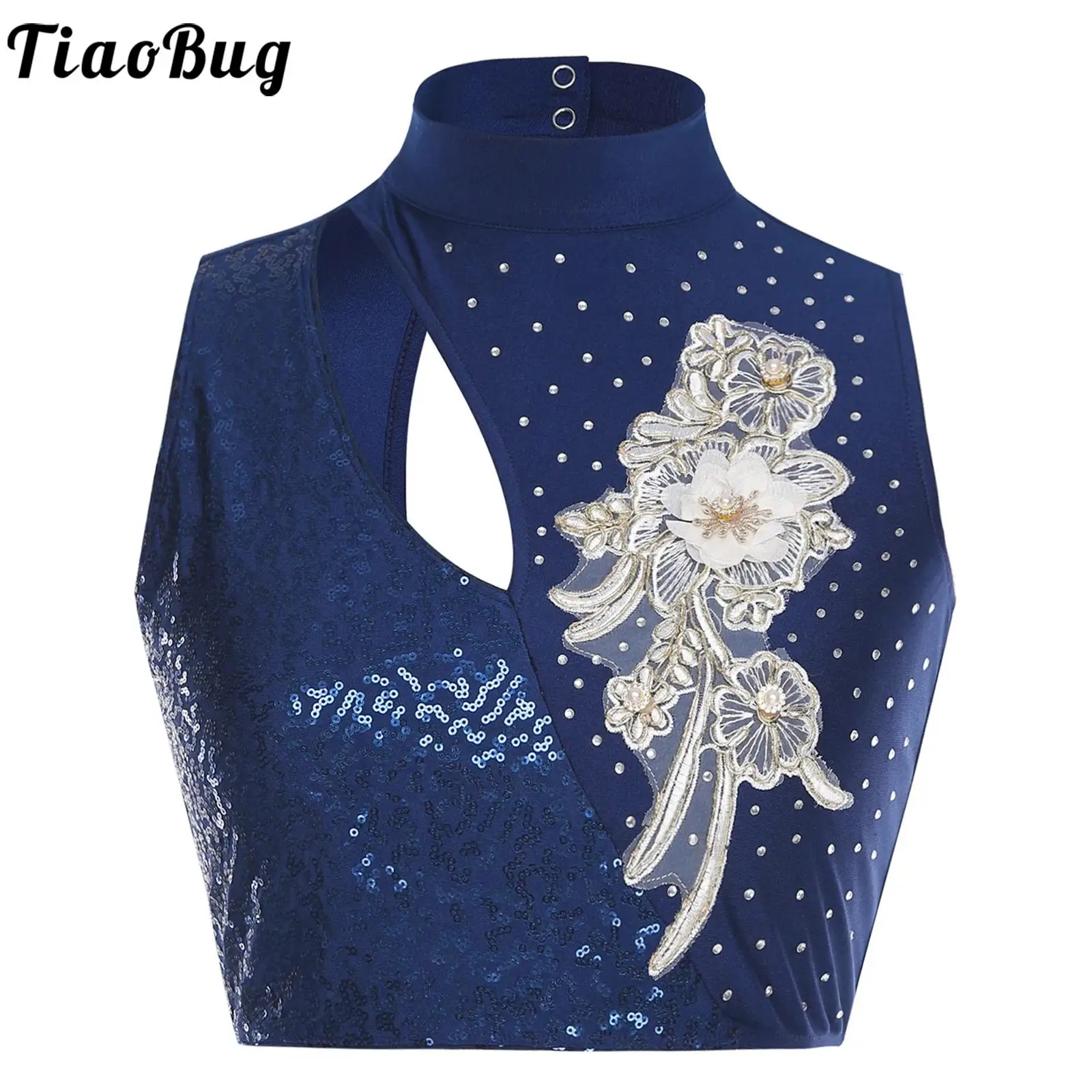 Women Lyrical Dance Crop Top Vest Rhythmic Gymnastic Tank Tops Sleeveless Hollow Out Sequins Embroidery Applique Dance Costume
Women Lyrical Dance Crop Top Vest Rhythmic Gymnastic Tank Tops Sleeveless Hollow Out Sequins Embroidery Applique Dance Costume