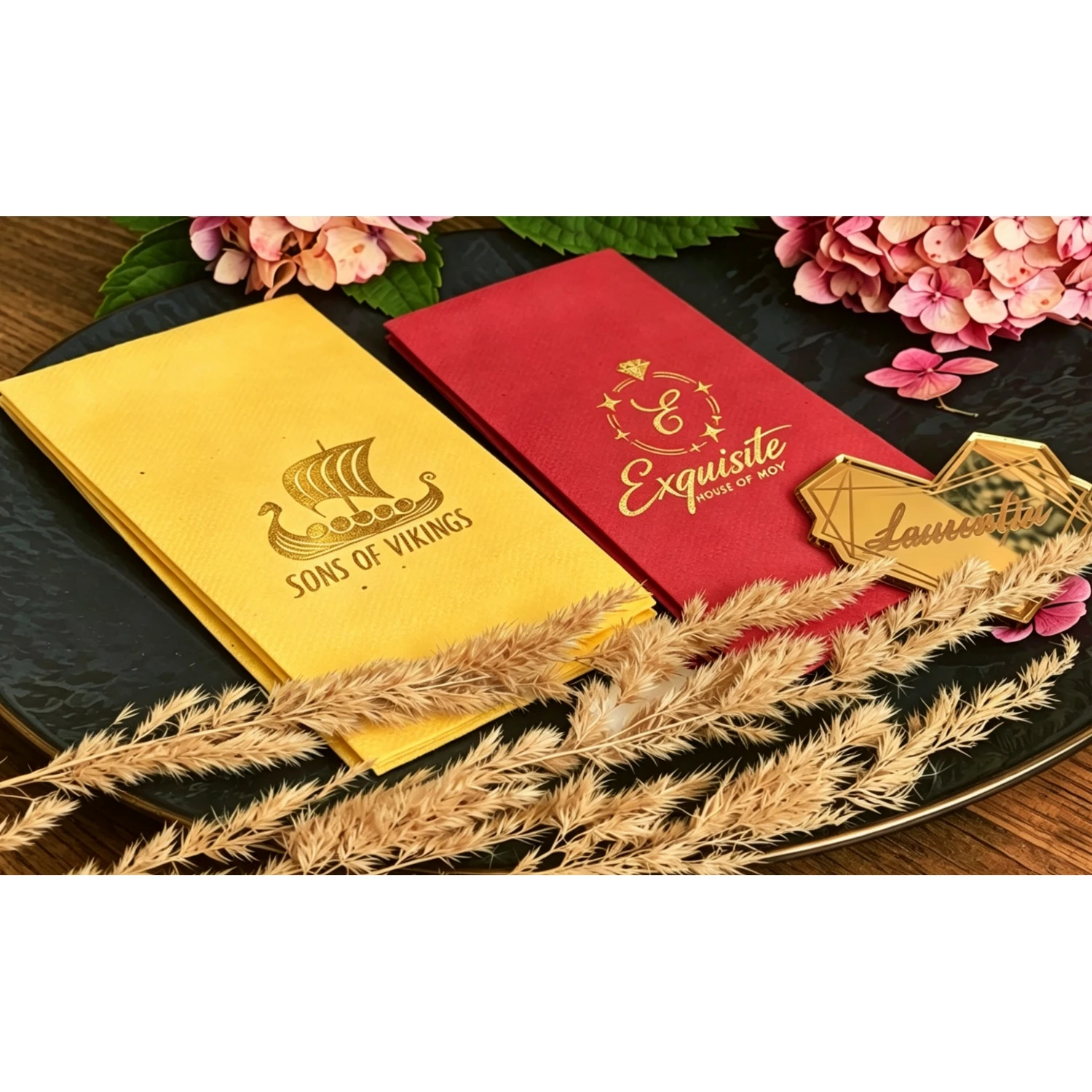 Gold Foil Printed Sheepsew Napkins 90pcs Personalized Disposable Linen Like Banquet
Gold Foil Printed Sheepsew Napkins 90pcs Personalized Disposable Linen Like Banquet