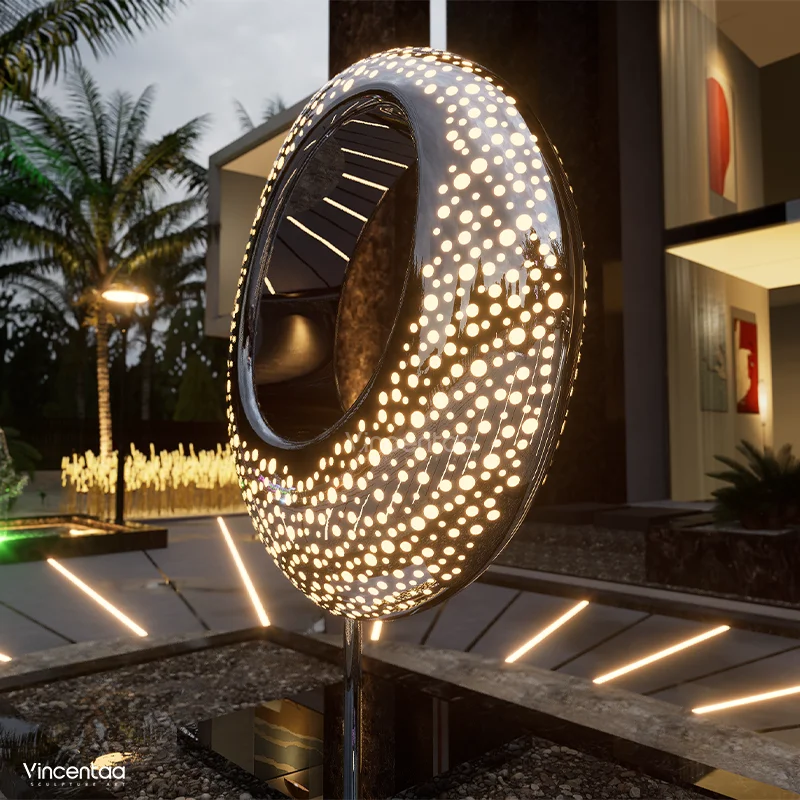 Vincentaa Outdoor Square Decorative Sculpture Custom Modern Lighting Ring Stainless Steel Sculpture
Vincentaa Outdoor Square Decorative Sculpture Custom Modern Lighting Ring Stainless Steel Sculpture