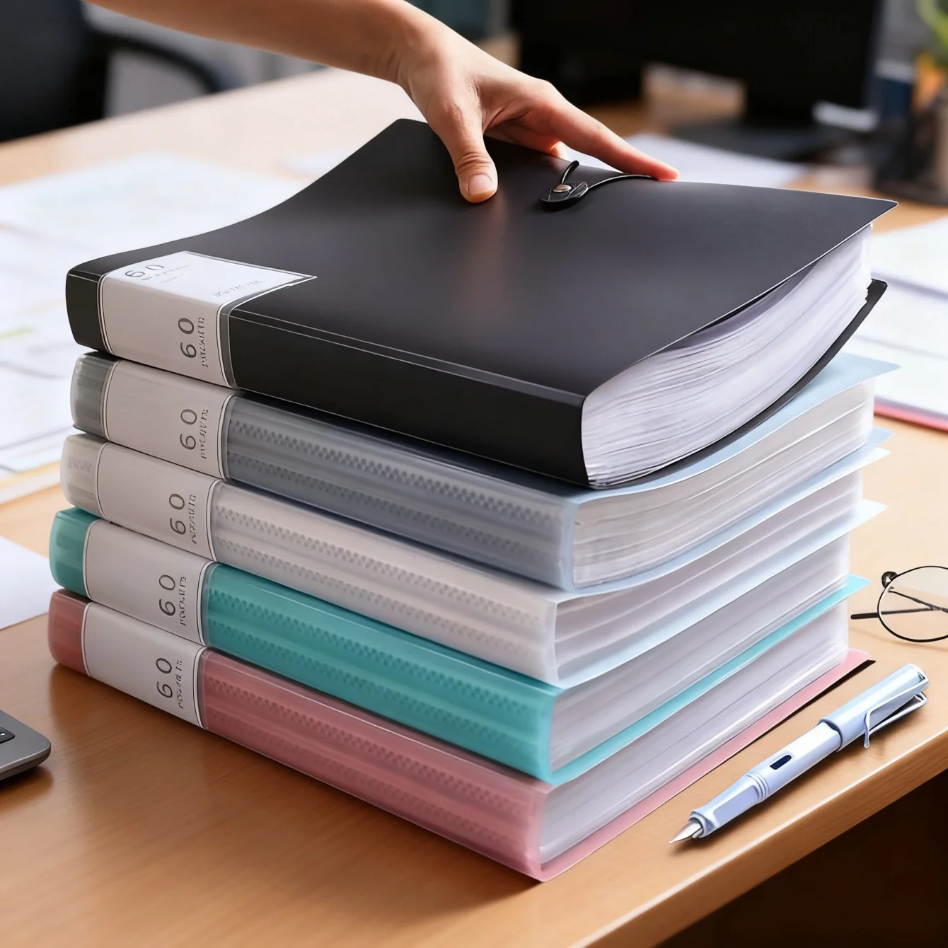 60-Pocket A4 Large Capacity Transparent File Folder with Transparent Front Cover & Labeling System - Heavy-Duty PP Material
60-Pocket A4 Large Capacity Transparent File Folder with Transparent Front Cover & Labeling System - Heavy-Duty PP Material
