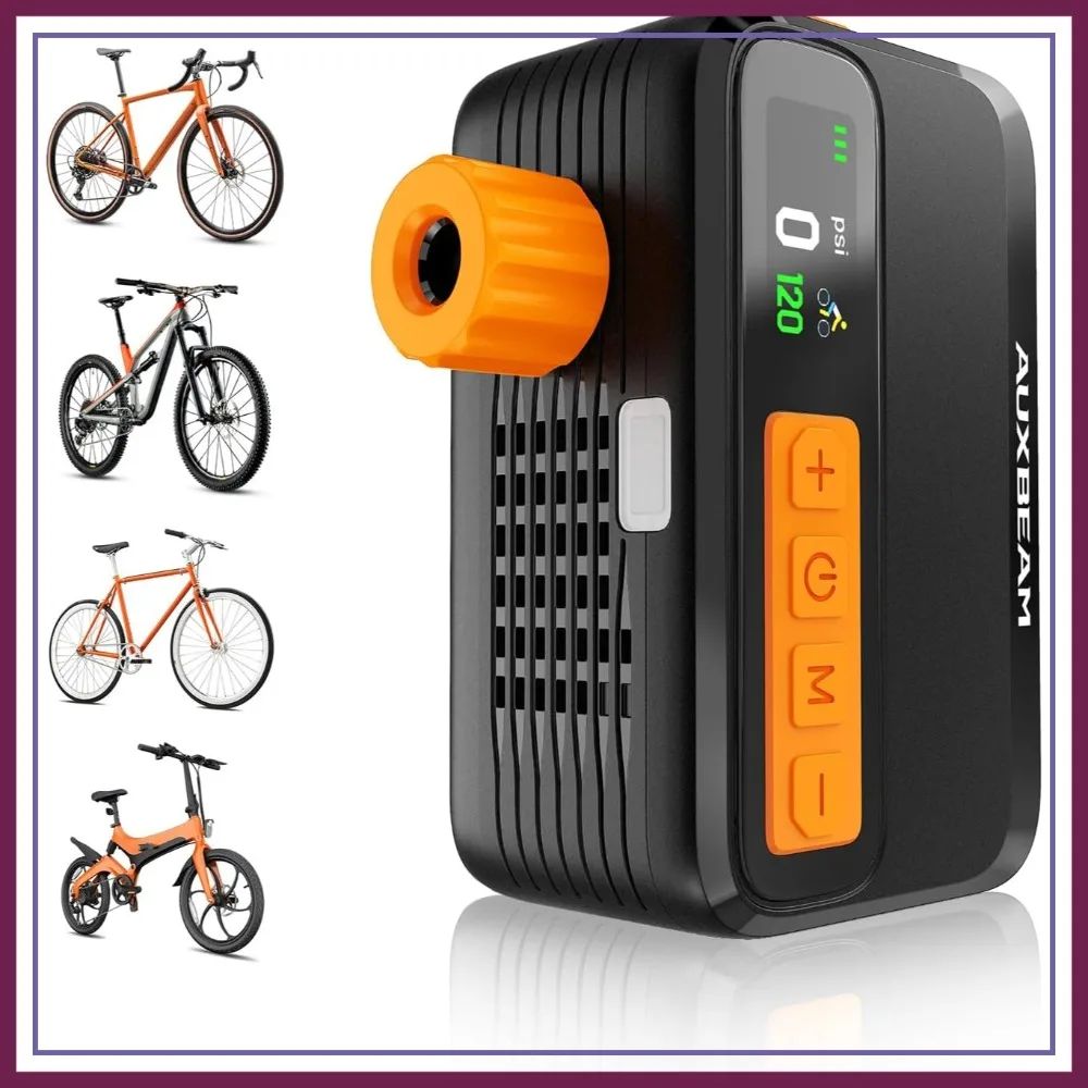 120 PSI Electric Bike Pump with Gauge - Portable Tire Inflator for Road, MTB, City, E-Bike
120 PSI Electric Bike Pump with Gauge - Portable Tire Inflator for Road, MTB, City, E-Bike
