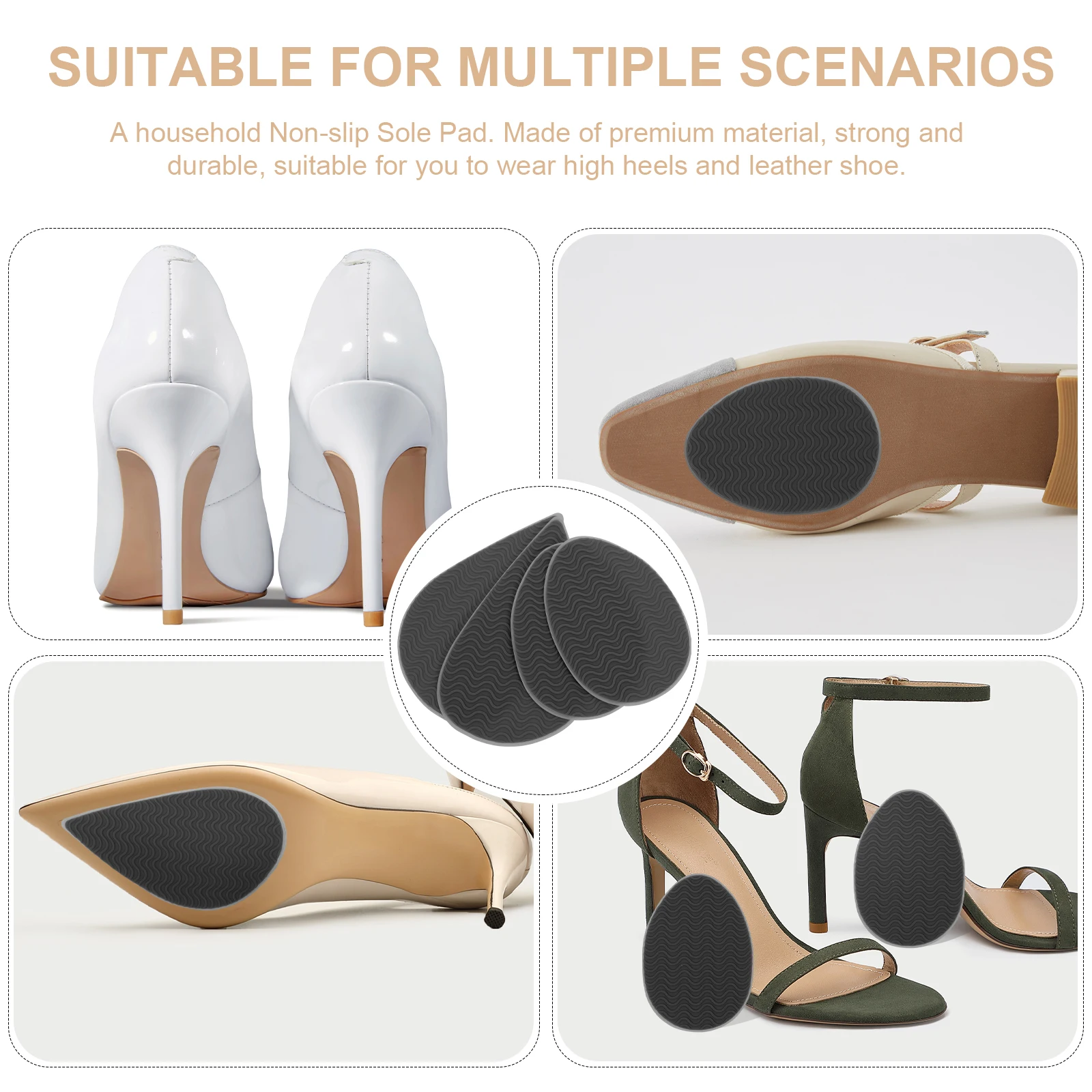 2 Pairs of Adhesive Non-Slip Shoe Sole Protectors High Heels Shoe Grips Durable Shoe Pads
2 Pairs of Adhesive Non-Slip Shoe Sole Protectors High Heels Shoe Grips Durable Shoe Pads