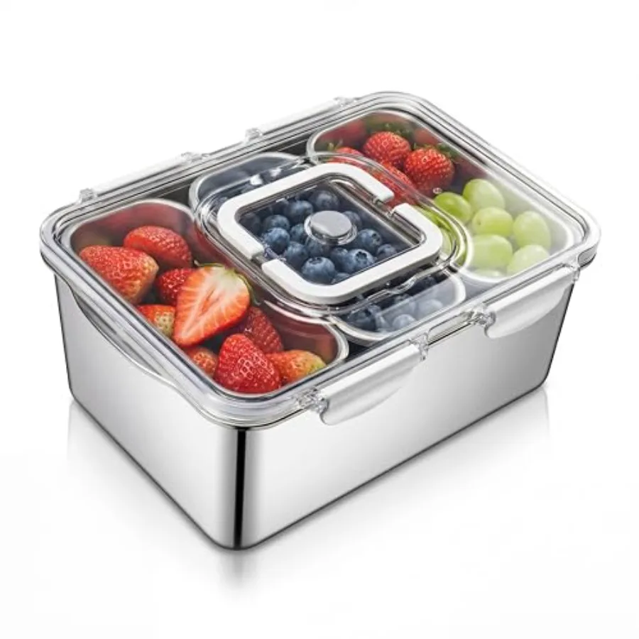 Extra Large 304 Stainless Steel Food Storage Container with 6 Divided Compartments Individual Lids240oz, Oven Safe, BPA Free, D
Extra Large 304 Stainless Steel Food Storage Container with 6 Divided Compartments Individual Lids240oz, Oven Safe, BPA Free, D
