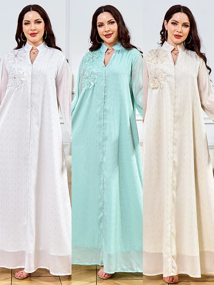 Eid Muslim Dress Women Party Abaya Diamond Flower Ramadan Kaftan Robe Jalabiya Vestidos Largos Dubai Abayas Long Dresses 2025
Eid Muslim Dress Women Party Abaya Diamond Flower Ramadan Kaftan Robe Jalabiya Vestidos Largos Dubai Abayas Long Dresses 2025