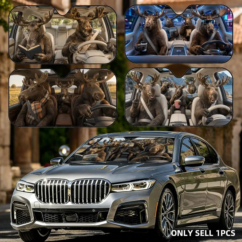 Elk Driving Travel Sun Visor Reusable Aluminum Foil Car Windshield Sun Visor UV Heat Insulation Cover Shade
Elk Driving Travel Sun Visor Reusable Aluminum Foil Car Windshield Sun Visor UV Heat Insulation Cover Shade