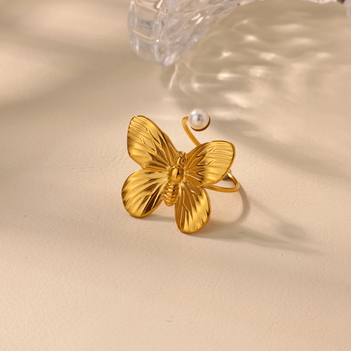 Vivid Image Butterfly Open Rings For Women Gold Color Stainless Steel Imitation Pearl Non-Fade Rings Classic Party Jewelry
Vivid Image Butterfly Open Rings For Women Gold Color Stainless Steel Imitation Pearl Non-Fade Rings Classic Party Jewelry