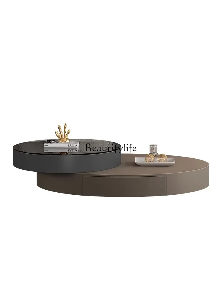 Italian minimalist oval coffee table light luxury modern small apartment rotating coffee table combination
Italian minimalist oval coffee table light luxury modern small apartment rotating coffee table combination