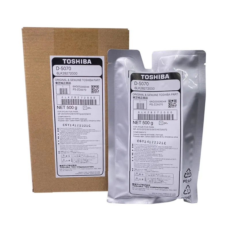 Original Developer suitable for Toshiba 2618 3118 3618 4618 5118 A AG carrier D5070 iron powder developer
Original Developer suitable for Toshiba 2618 3118 3618 4618 5118 A AG carrier D5070 iron powder developer