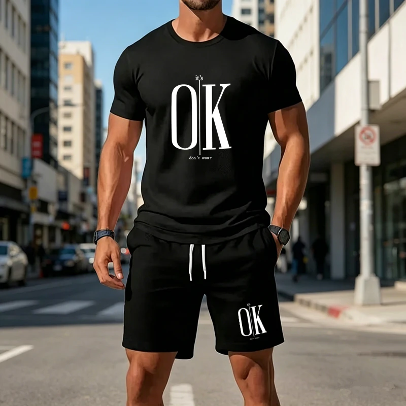 Men Summer 2 Piece Outfit Printed Short Sleeve T Shirt And Casual Sports Shorts Set Male Loose Fitness Tracksuit
Men Summer 2 Piece Outfit Printed Short Sleeve T Shirt And Casual Sports Shorts Set Male Loose Fitness Tracksuit