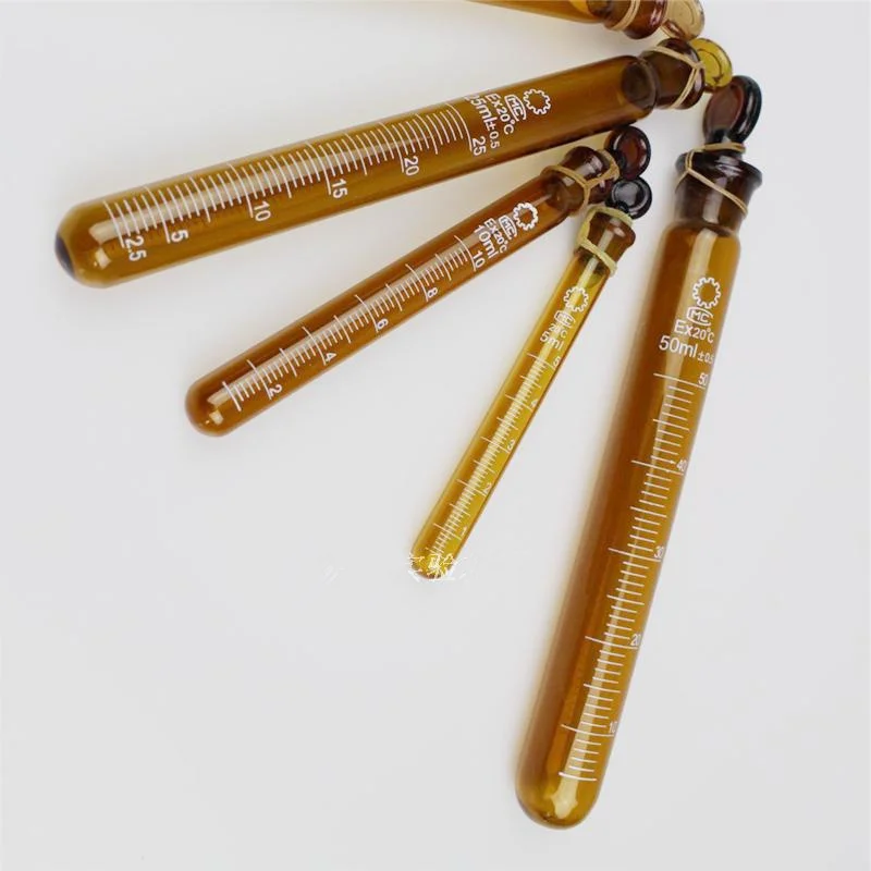 5/10/20/15/25/50ml Graduated Lab Brown Glass Test Tube Round Bottom with Stopper
5/10/20/15/25/50ml Graduated Lab Brown Glass Test Tube Round Bottom with Stopper