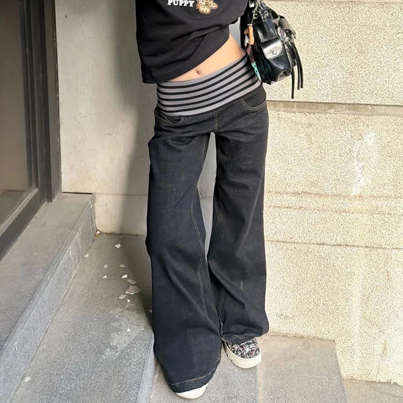 Y2K Striped Jeans Women Vintage Streetwear Patchwork Wide Leg Denim Pants Ladies Harajuku Grunge Baggy Casual Straight Trousers
Y2K Striped Jeans Women Vintage Streetwear Patchwork Wide Leg Denim Pants Ladies Harajuku Grunge Baggy Casual Straight Trousers
