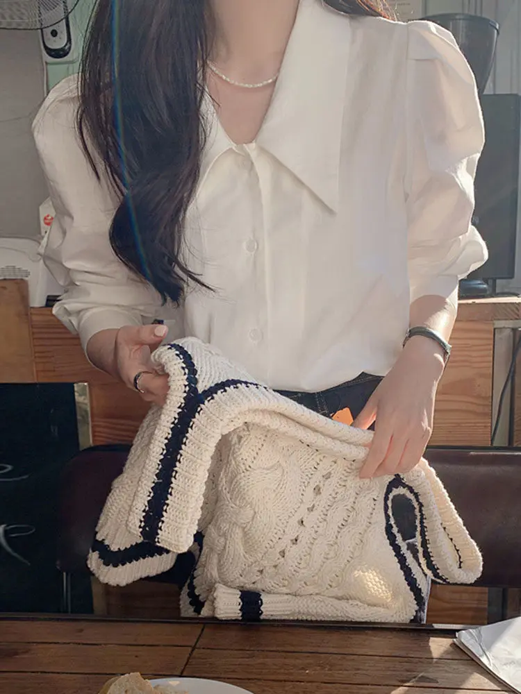 2026 Spring New Style Korean Long Sleeve Women's Shirt Base Layer White Shirt Early Spring Sweet Style College Pattern
2026 Spring New Style Korean Long Sleeve Women's Shirt Base Layer White Shirt Early Spring Sweet Style College Pattern