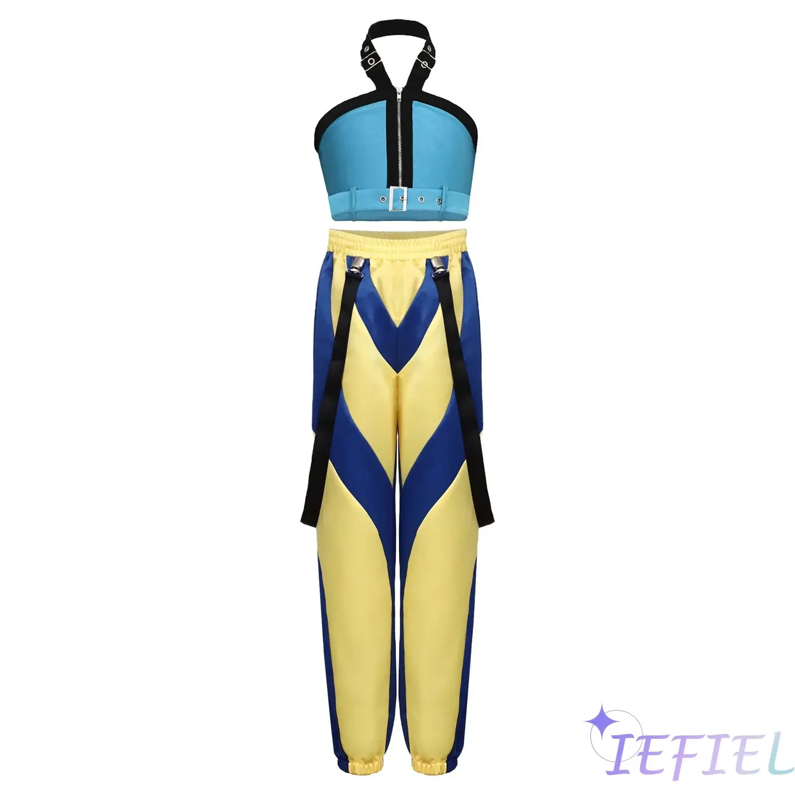 Kids Girls Demon Singer Costume Set Adjustable Halter Straps Crop Top with A Waist Belt And Elastic Waistband Long Pants
Kids Girls Demon Singer Costume Set Adjustable Halter Straps Crop Top with A Waist Belt And Elastic Waistband Long Pants