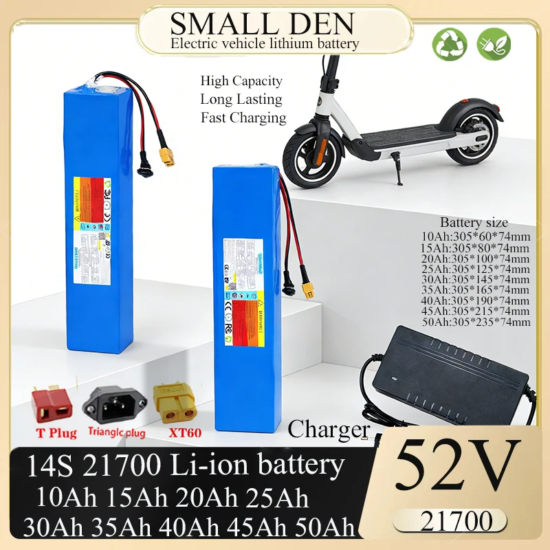 NEW 21700 52V 50AH 15Ah 20Ah 25Ah 30Ah 35Ah 45Ah Li-ion Battery Pack with 40A BMS 2000W for Electric Scooter Motorcycle Battery
NEW 21700 52V 50AH 15Ah 20Ah 25Ah 30Ah 35Ah 45Ah Li-ion Battery Pack with 40A BMS 2000W for Electric Scooter Motorcycle Battery
