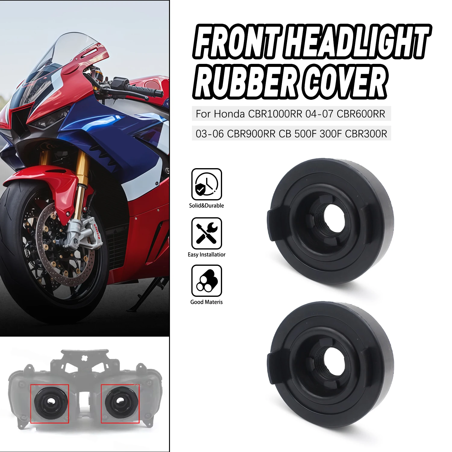 For Honda CBR1000RR CBR600RR 2003-2006 CBR900RR CB500F CBR300R Headlight Dust Cover Cap Headlight Rubber Dust Cove Motorcycle
For Honda CBR1000RR CBR600RR 2003-2006 CBR900RR CB500F CBR300R Headlight Dust Cover Cap Headlight Rubber Dust Cove Motorcycle