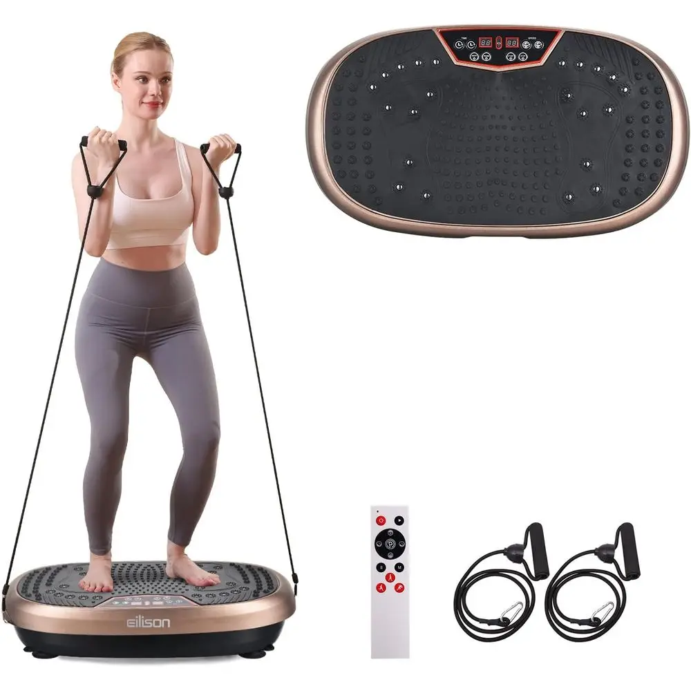 Whole Body Vibration Platform Exercise Machine with Loop Bands for Lymphatic Drainage, Weight Loss, and Body Shaping
Whole Body Vibration Platform Exercise Machine with Loop Bands for Lymphatic Drainage, Weight Loss, and Body Shaping