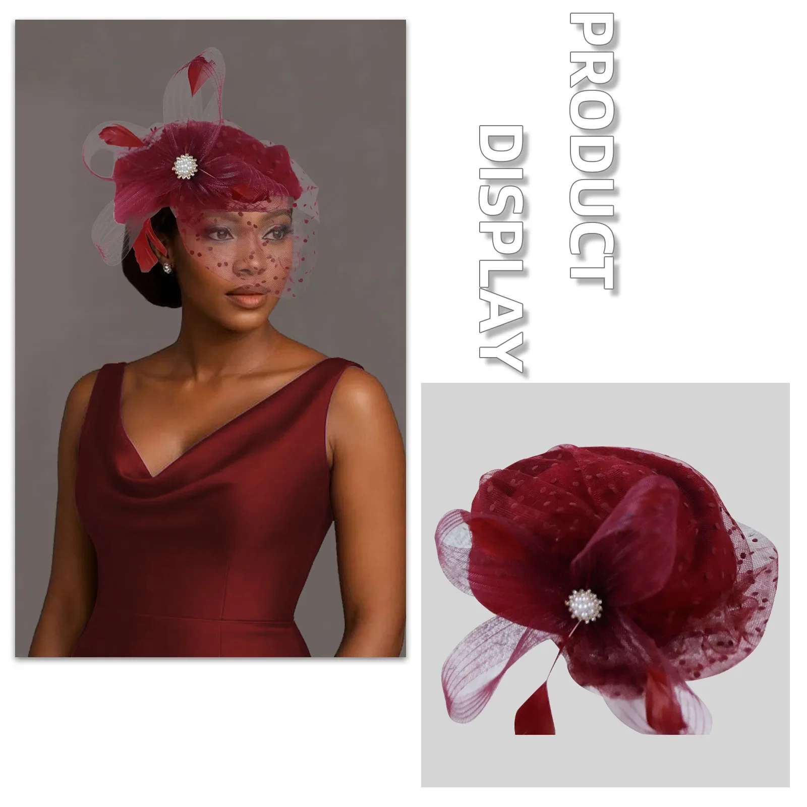 Women Bridal Fascinator with Feathers Dot Print Veil Elegant Pillbox Hats for Tea Party Wedding Church Fedoras Headscarf Bonnet
Women Bridal Fascinator with Feathers Dot Print Veil Elegant Pillbox Hats for Tea Party Wedding Church Fedoras Headscarf Bonnet