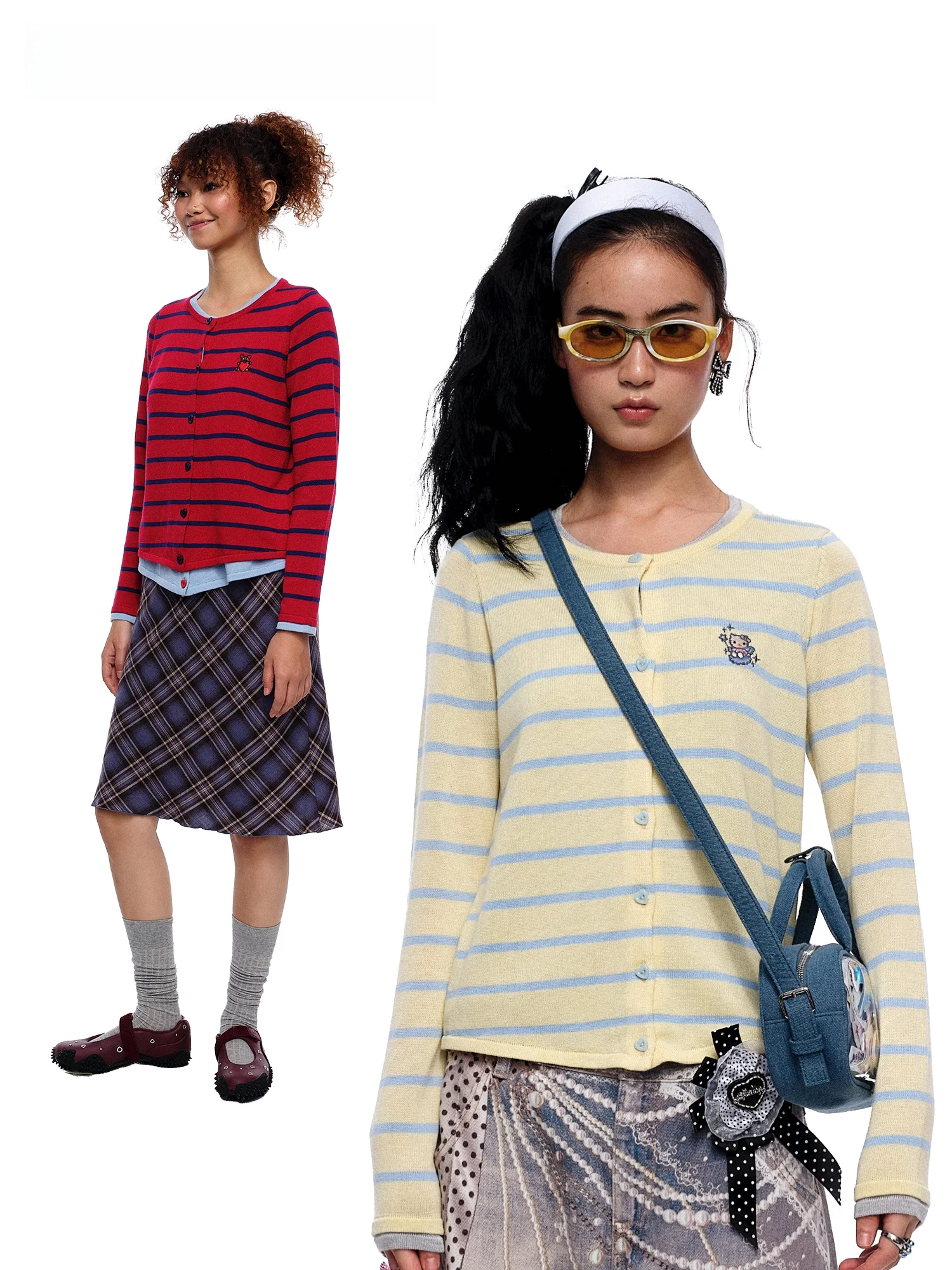 Mofiscrcolor round Ne Knitted Cardigan Striped Color Blo Light Blue Fake Two-Piece Women's Casual Sle Sweater Jaet
Mofiscrcolor round Ne Knitted Cardigan Striped Color Blo Light Blue Fake Two-Piece Women's Casual Sle Sweater Jaet