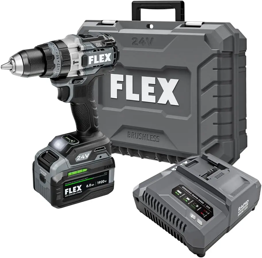 24V Brushless Cordless 1/2-Inch 1,400 In-Lbs Torque 2-Speed Hammer Drill Turbo Mode Kit with 6.0Ah Stacked Lithium Battery and 2
24V Brushless Cordless 1/2-Inch 1,400 In-Lbs Torque 2-Speed Hammer Drill Turbo Mode Kit with 6.0Ah Stacked Lithium Battery and 2