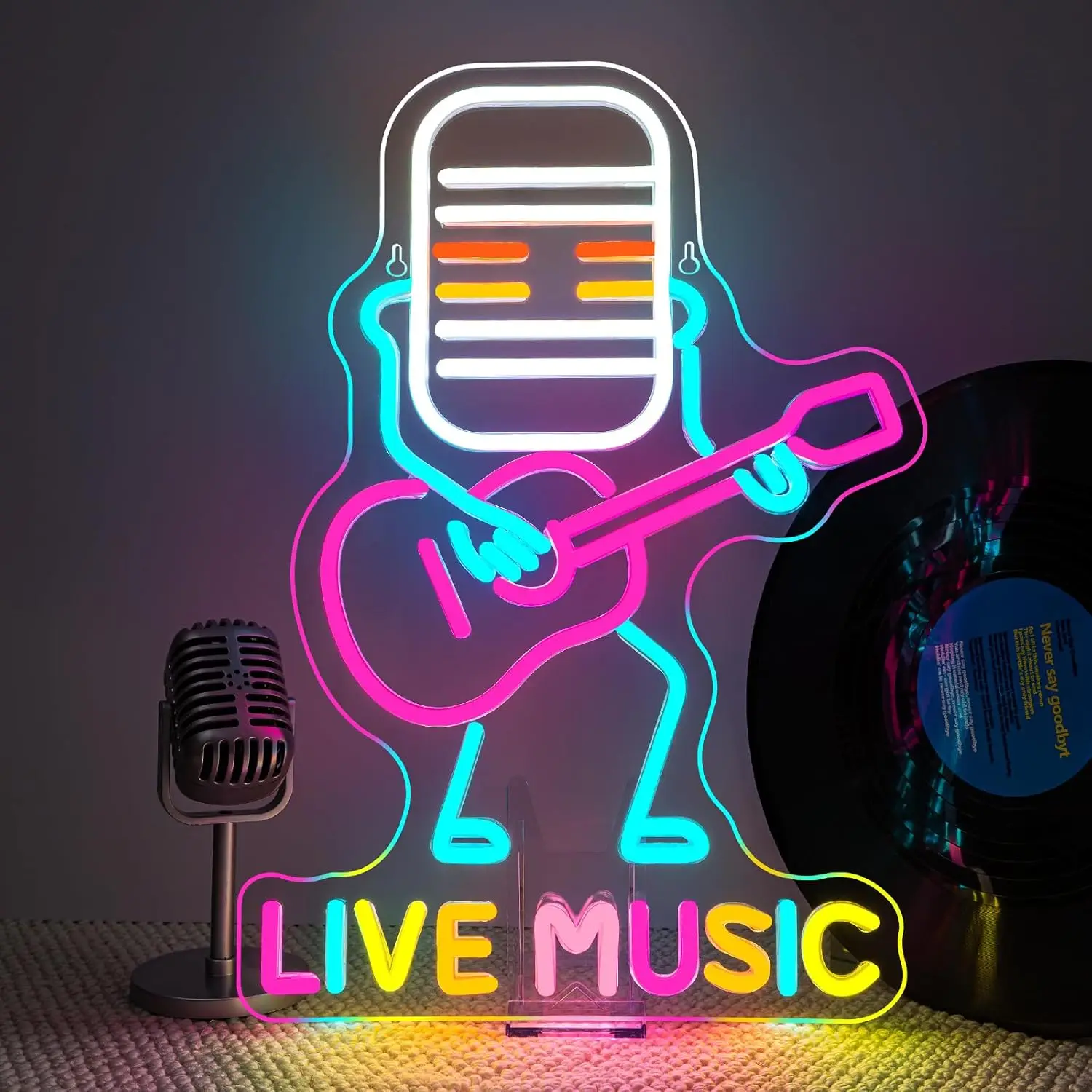Neon Guitarist Live Music Party Decor Trendy healing sign, colorful soft, cotton candy
Neon Guitarist Live Music Party Decor Trendy healing sign, colorful soft, cotton candy