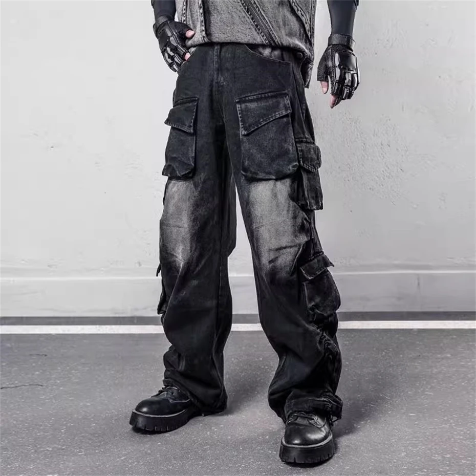 2025 Baggy Jeans Men Punk Hip Hop Black Denim Trousers Washed Vintgae Street Multi Pockets Casual Cargo Pants Pantalones Hombre
2025 Baggy Jeans Men Punk Hip Hop Black Denim Trousers Washed Vintgae Street Multi Pockets Casual Cargo Pants Pantalones Hombre
