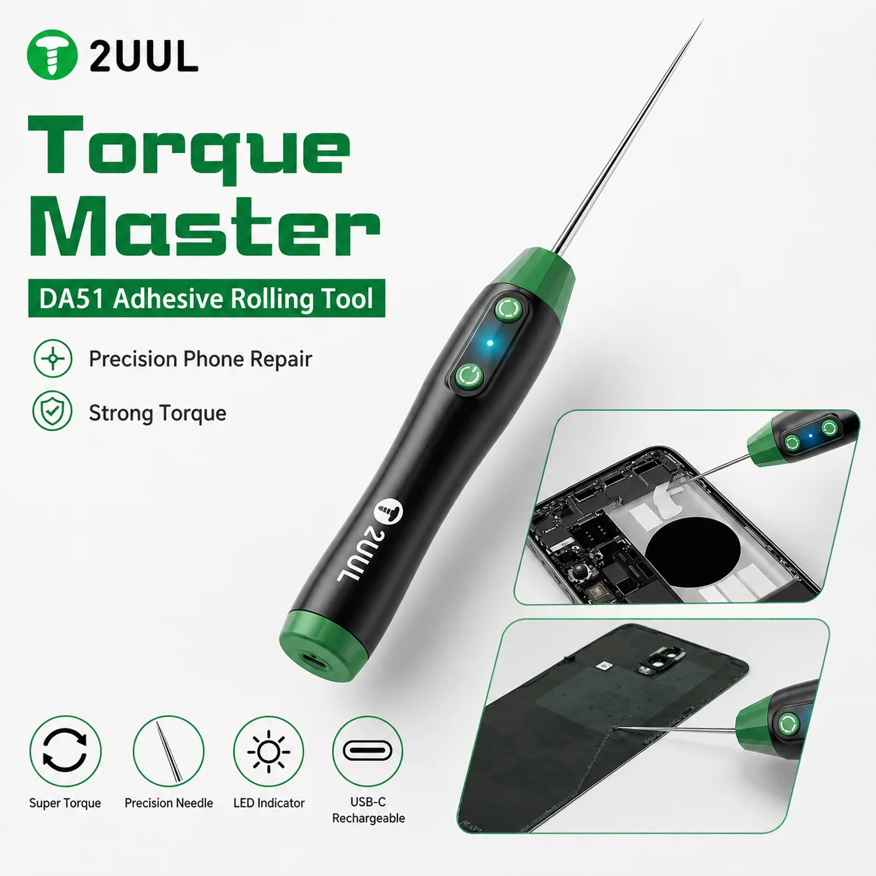 2UUL DA51 Electric OCA Glue Remover Replaceable Needle Rotatable Grinder LCD Screen Polisher Mobile Phone Repair Tool
2UUL DA51 Electric OCA Glue Remover Replaceable Needle Rotatable Grinder LCD Screen Polisher Mobile Phone Repair Tool