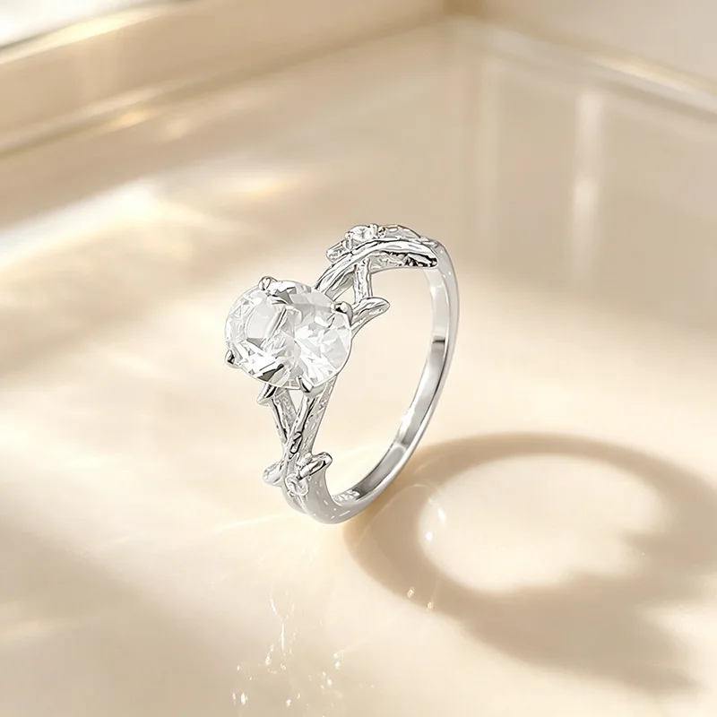 Luxury Sparkling 6X8mm High Carbon Diamond Women's Wedding Ring - 925 Sterling Silver Engagement Anniversary Jewelry Gift - Size
Luxury Sparkling 6X8mm High Carbon Diamond Women's Wedding Ring - 925 Sterling Silver Engagement Anniversary Jewelry Gift - Size