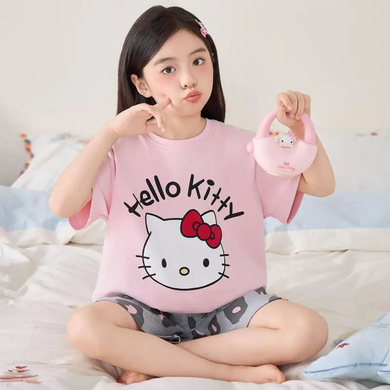 New Style Girls Shorts Short-Sleeved Pajamas Set Children Summer Round Neck T-Shirt Home Clothes Girls Student Two-Piece Set
New Style Girls Shorts Short-Sleeved Pajamas Set Children Summer Round Neck T-Shirt Home Clothes Girls Student Two-Piece Set