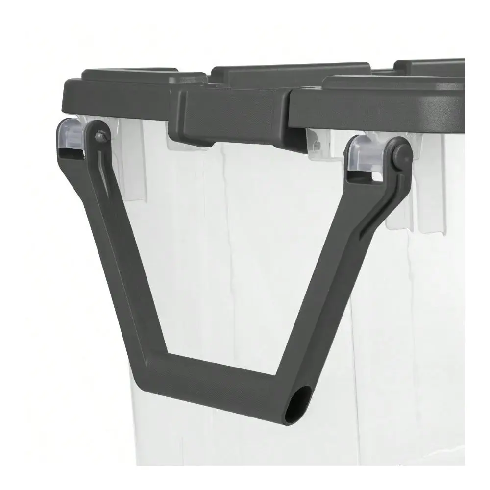 Quart Extra Large Wheeled Storage Bin, Durable Clear Plastic Stacker With Latch Lid Pull Handle, 2 Pack, Gray
Quart Extra Large Wheeled Storage Bin, Durable Clear Plastic Stacker With Latch Lid Pull Handle, 2 Pack, Gray