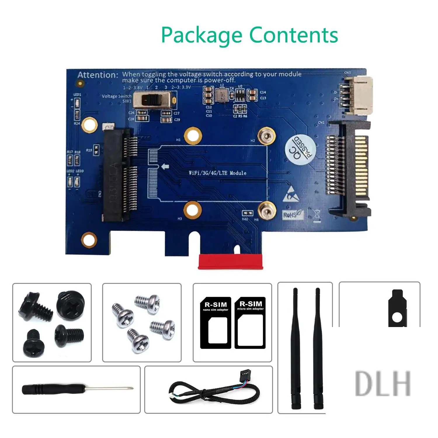 Антенна VO-2 Mini PCI-E PCI Express к адаптеру PCI-E 1X со слотом для SIM-карты для Wi-Fi и карты 3G/4G/LTE
Антенна VO-2 Mini PCI-E PCI Express к адаптеру PCI-E 1X со слотом для SIM-карты для Wi-Fi и карты 3G/4G/LTE