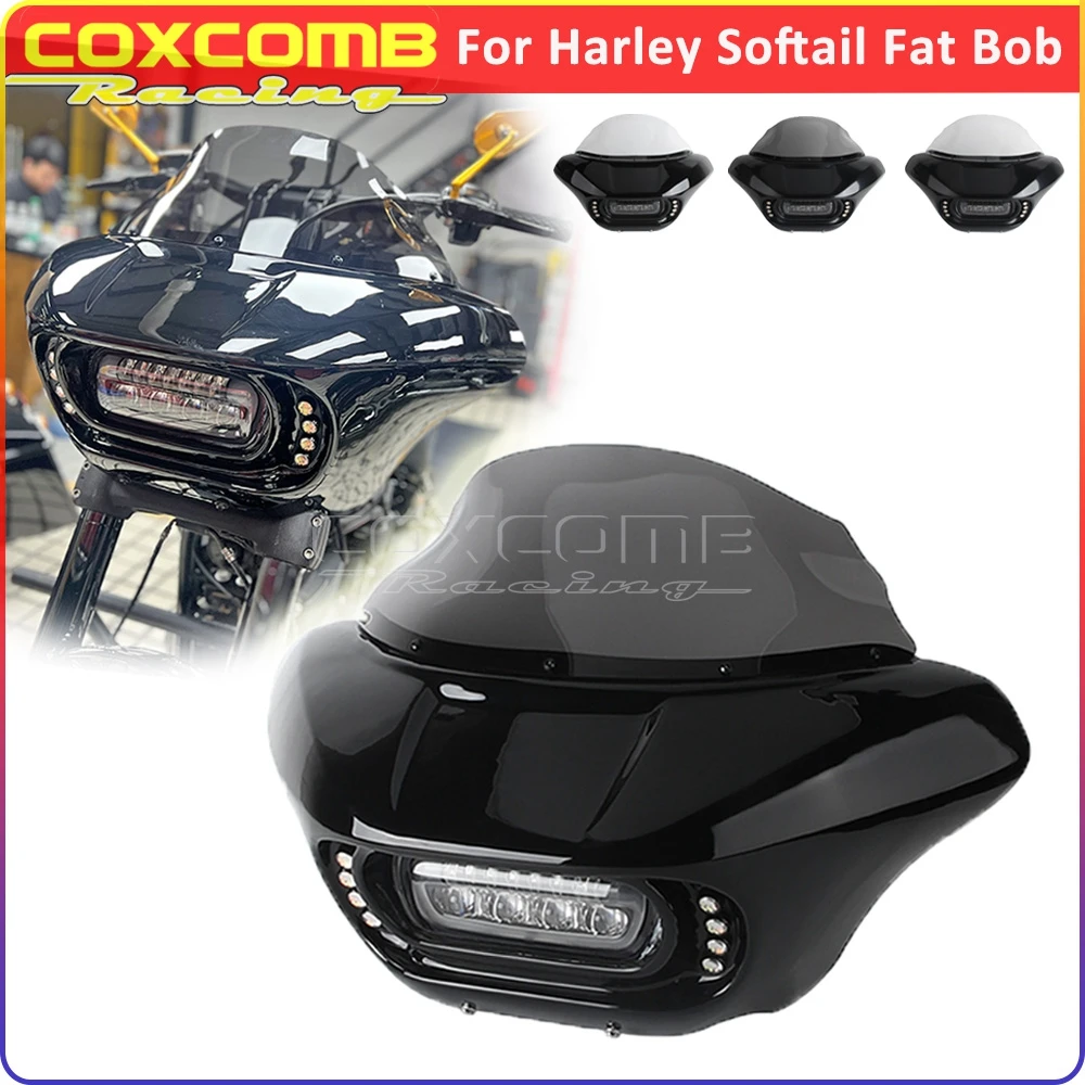 Batwing Front Fairing Motorcycle Front Head Light Windshield Mask Cover Cowl For Harley Softail Fat Bob 114 FXFBS FXFB 2018-2024
Batwing Front Fairing Motorcycle Front Head Light Windshield Mask Cover Cowl For Harley Softail Fat Bob 114 FXFBS FXFB 2018-2024