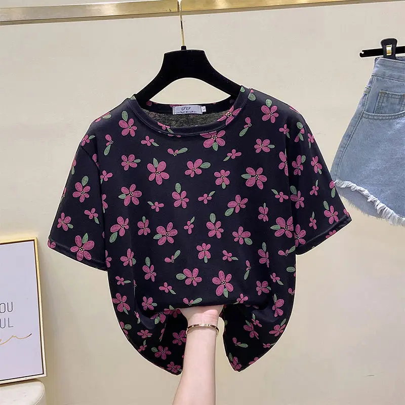 Short-sleeved T-shirt for Women 2025 Summer New Korean Version Loose Flesh Covering and Slimming Versatile Simple Colors
Short-sleeved T-shirt for Women 2025 Summer New Korean Version Loose Flesh Covering and Slimming Versatile Simple Colors