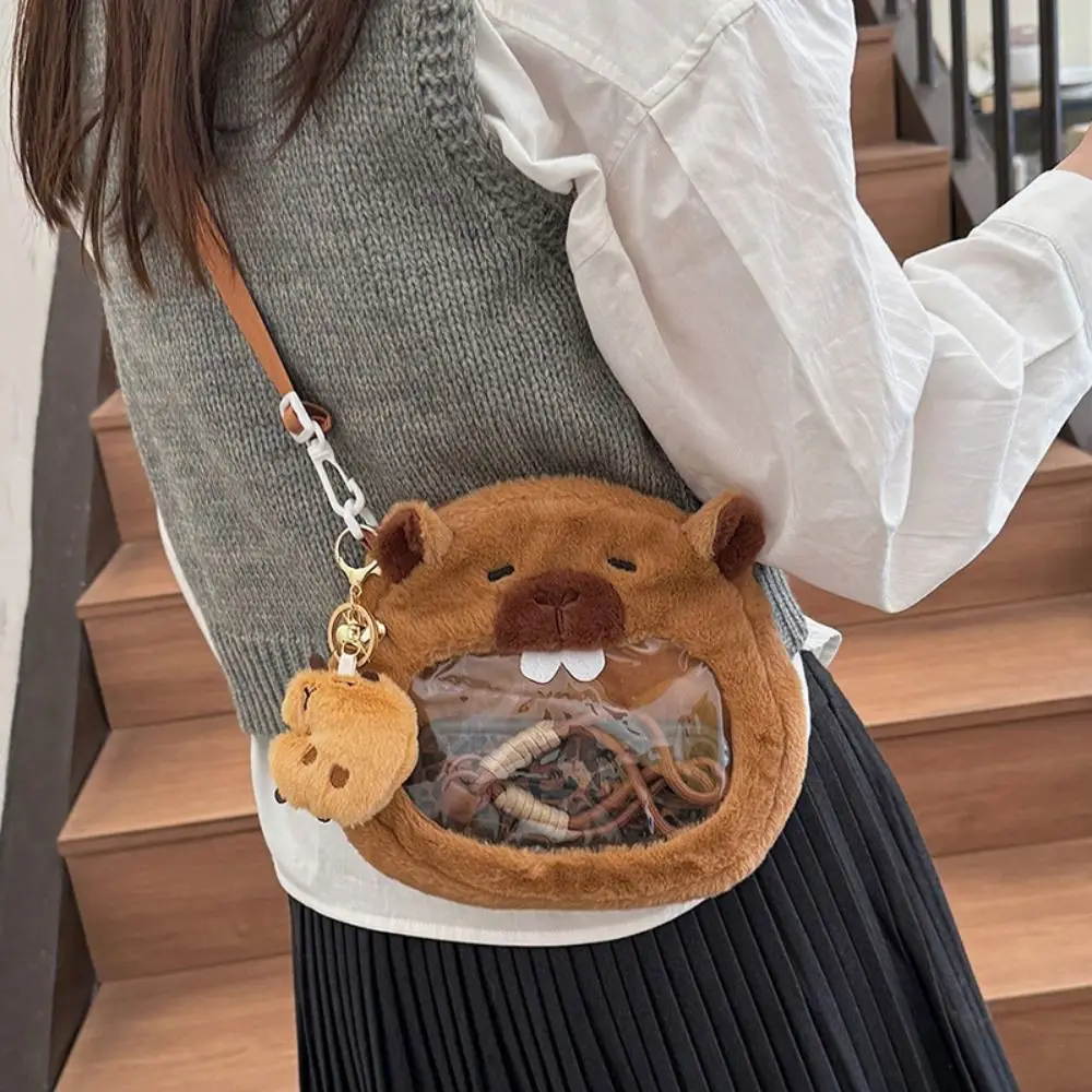 Cartoon Capybara Plush Itabag Animal Soft Transparent Crossbody Bag Single Shoulder with Pendant Children's School Bag Girls
Cartoon Capybara Plush Itabag Animal Soft Transparent Crossbody Bag Single Shoulder with Pendant Children's School Bag Girls