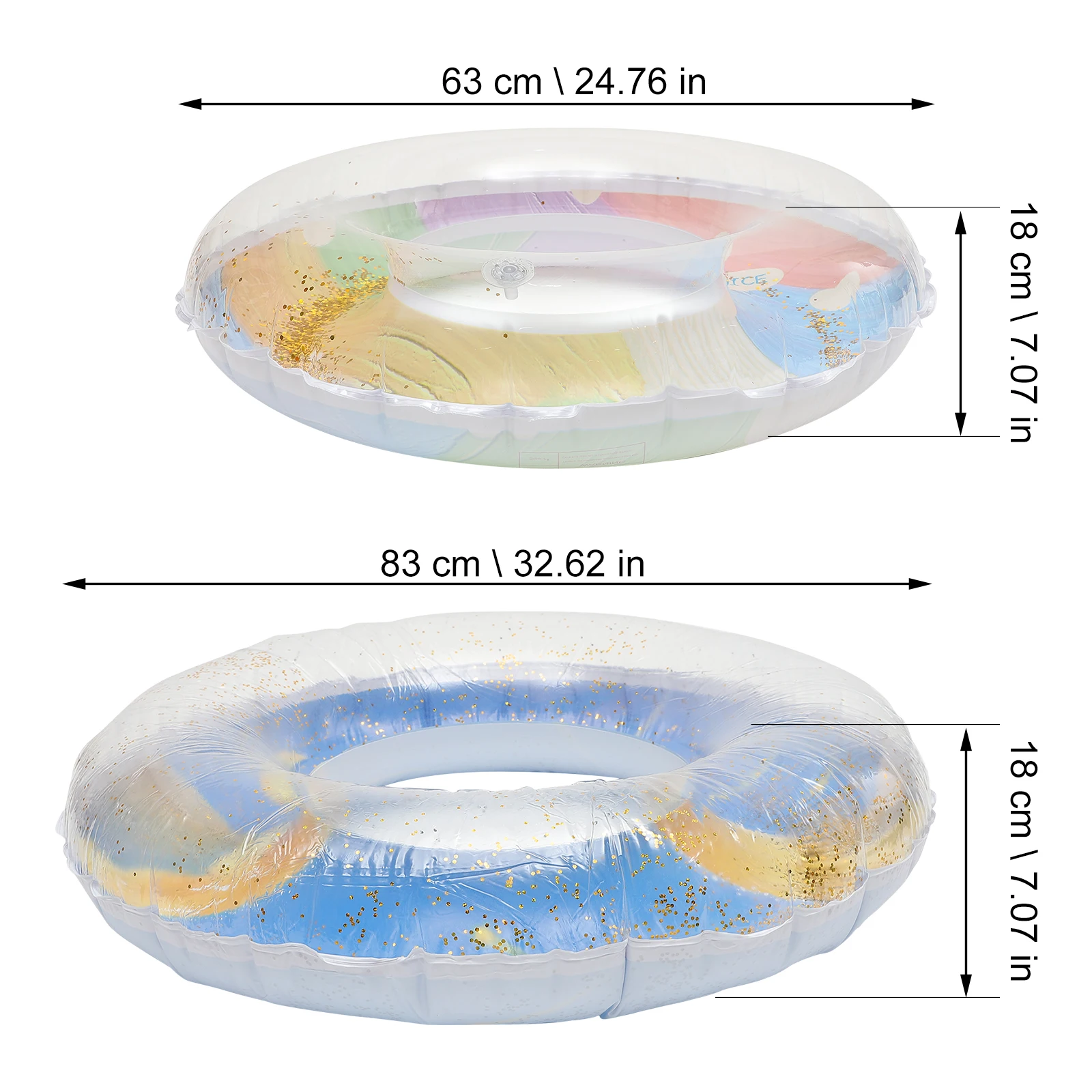 2pcs Thickened Swimming Pool Safety Float Large Inflatable Swim Ring For Kids Adults Beach Party Summer Glitter Pvc Float Ring
2pcs Thickened Swimming Pool Safety Float Large Inflatable Swim Ring For Kids Adults Beach Party Summer Glitter Pvc Float Ring