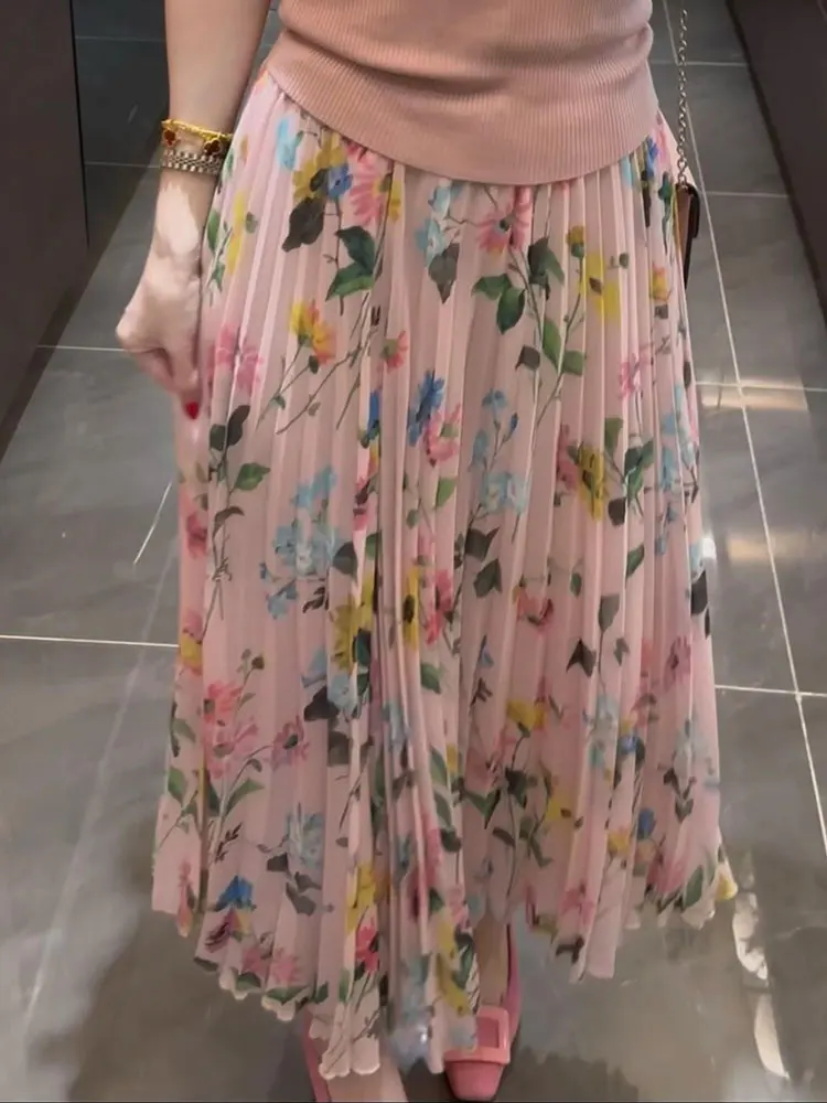 Floral Print Chiffon Half Skirt Women's Summer Sweet Style Unique Beautiful A-Line Skirt Girls mid Waist Pleated Skirts
Floral Print Chiffon Half Skirt Women's Summer Sweet Style Unique Beautiful A-Line Skirt Girls mid Waist Pleated Skirts