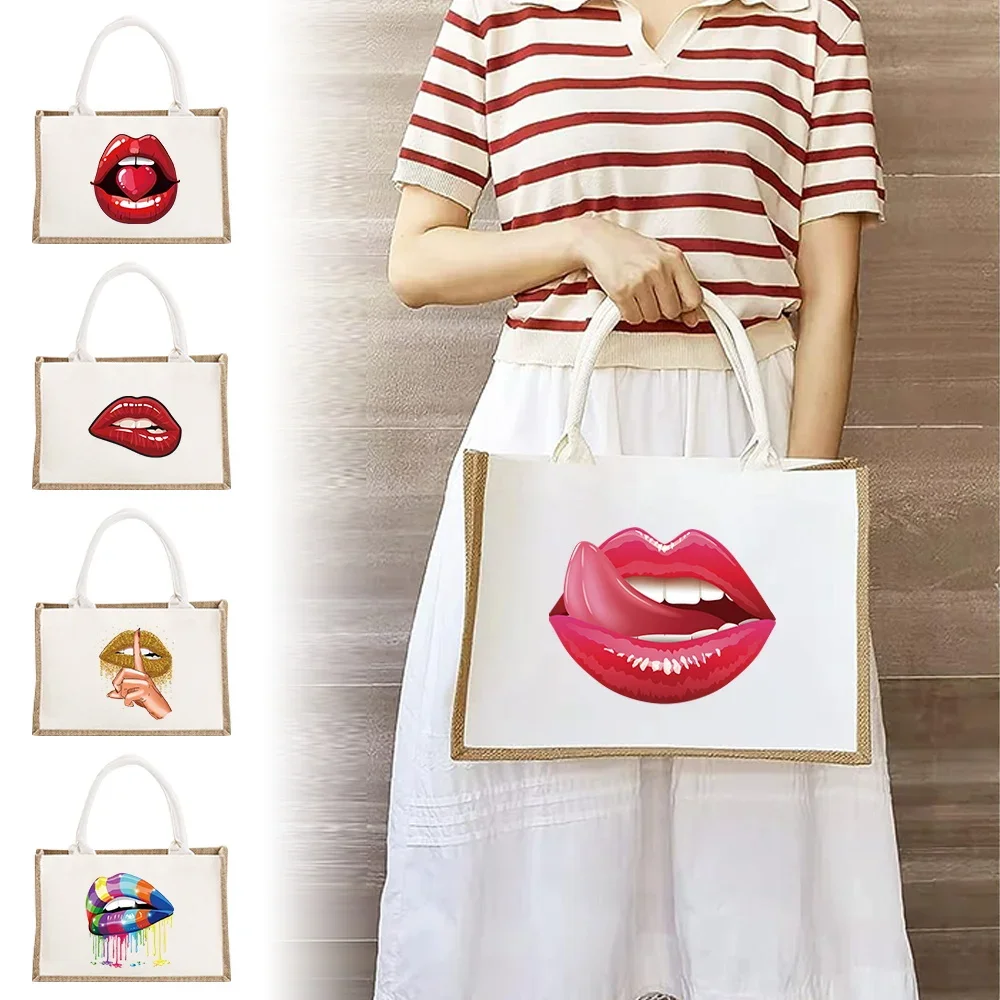Women's Shopper Bag Canvas Tote Bags Mouth Pattern Series Eco Portable Fashion Shopping Bags Merch Fashion Large Tote Bag
Women's Shopper Bag Canvas Tote Bags Mouth Pattern Series Eco Portable Fashion Shopping Bags Merch Fashion Large Tote Bag