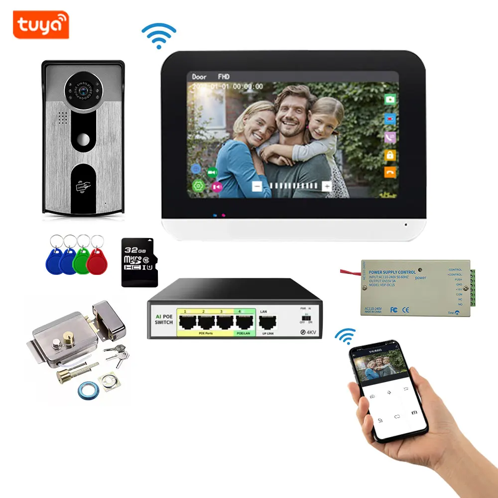 Tuya Smart Life APP Video Door Phone Intercom System Monitor Digital HD Camera Wired RFID Card Unlock Kit Poe Electric Control
Tuya Smart Life APP Video Door Phone Intercom System Monitor Digital HD Camera Wired RFID Card Unlock Kit Poe Electric Control