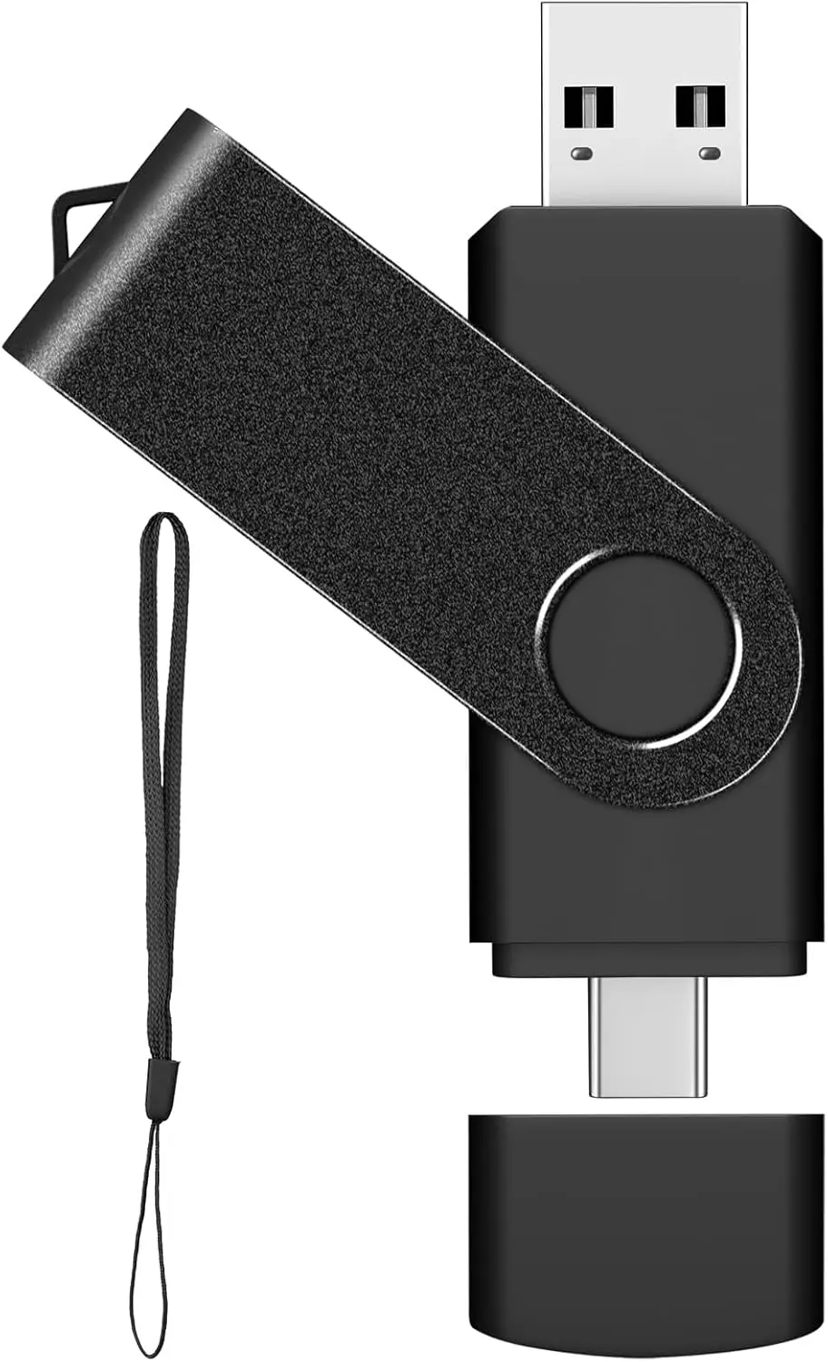 128GB USB C Thumb Drive Dual USB 3.0 Flash Drive Swivel Design 2-in-1 Portable Type-C Memory Stick for Android, Computers, MacBook, Tablets, PC, Black
128GB USB C Thumb Drive Dual USB 3.0 Flash Drive Swivel Design 2-in-1 Portable Type-C Memory Stick for Android, Computers, MacBook, Tablets, PC, Black