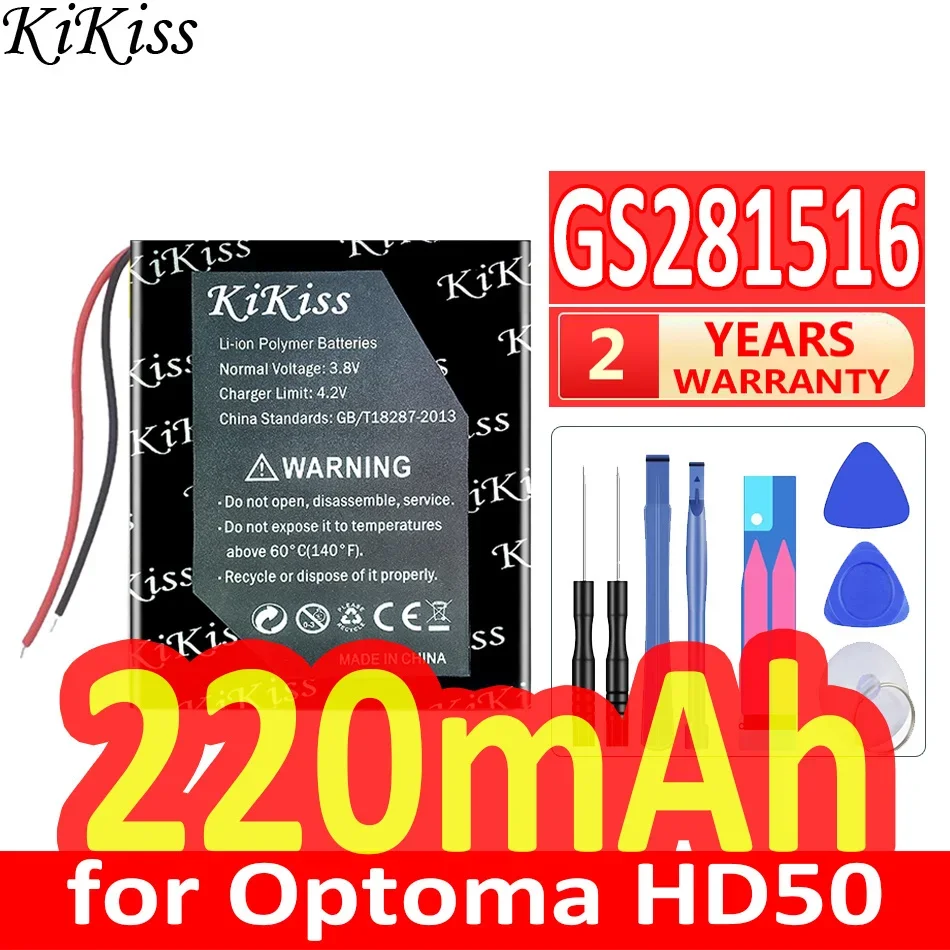 For Optoma HD50 Projector Glasses Headset Projector Glasses Battery Good Low-Temperature Performance GS281516 220mAh
For Optoma HD50 Projector Glasses Headset Projector Glasses Battery Good Low-Temperature Performance GS281516 220mAh